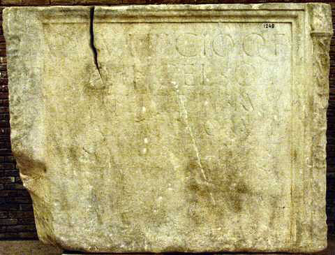 Rome, Tre Fontane, Epitaph of Quintus Sulpicius Celsus