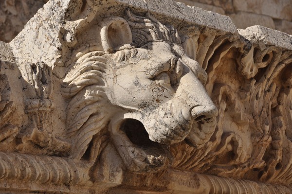 Baalbek, Temple of Jupiter, Shrine, Lion-shaped gargoyle
