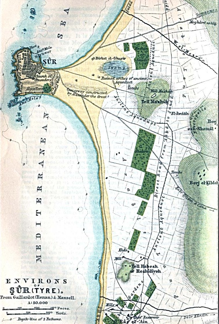 Tyre, City, Baedeker map