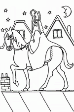 Coloring picture with Sinterklaas