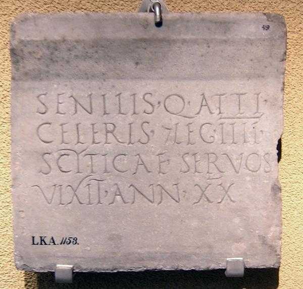 Smyrna, Tombstone of a centurio's slave