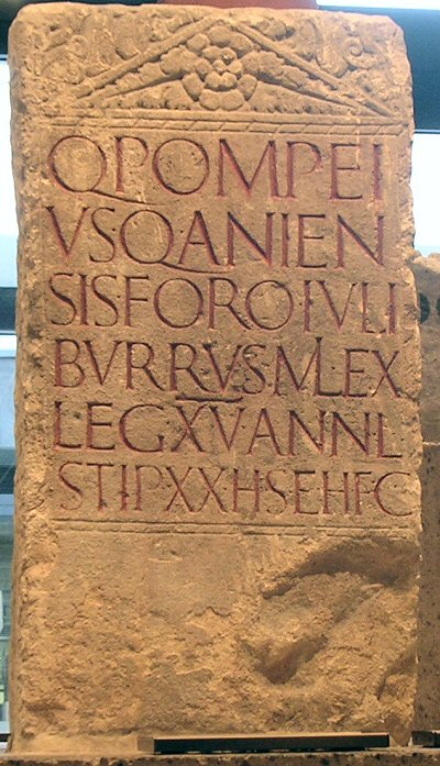 Cologne, Tombstone of Quintus Pompeius of XV Primigenia