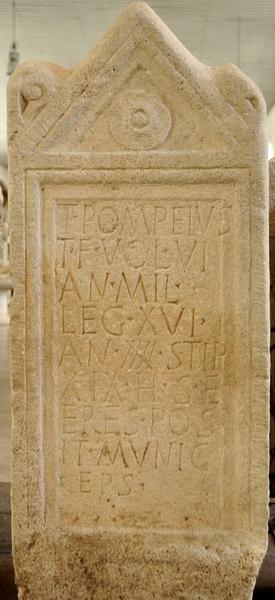 Mainz, Tombstone of Titus Pompeius of XVI Gallica