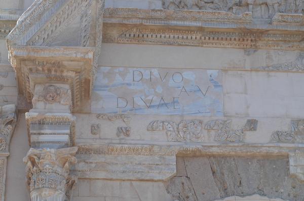 Lepcis, Arch of Septimius Severus, NW, inscription