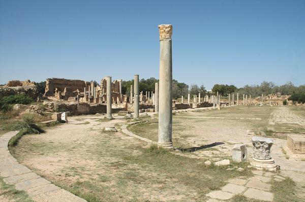 Lepcis Magna, Palaestra (Hadrianic Baths to the left)