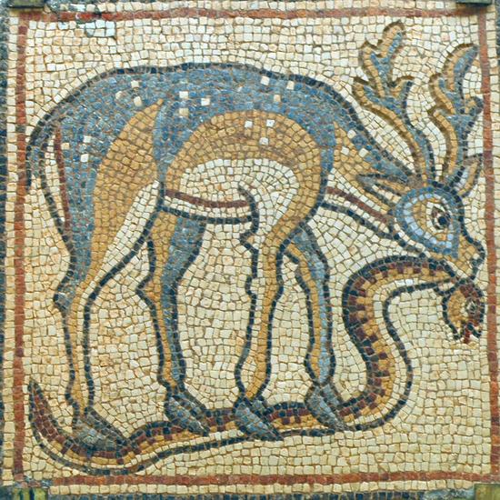 Qasr Libya, mosaic 1.03.a (Stag)