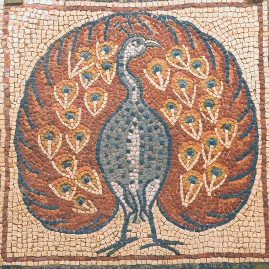 Qasr Libya, mosaic 1.07.c (Peacock)