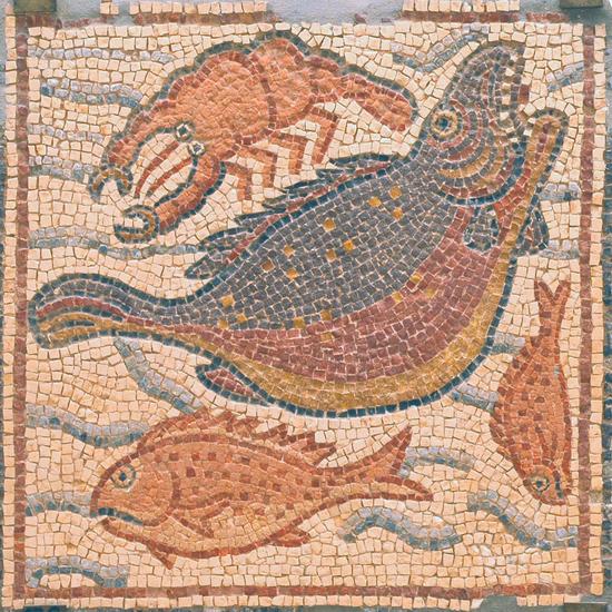 Qasr Libya, mosaic 1.08.a (Fish)