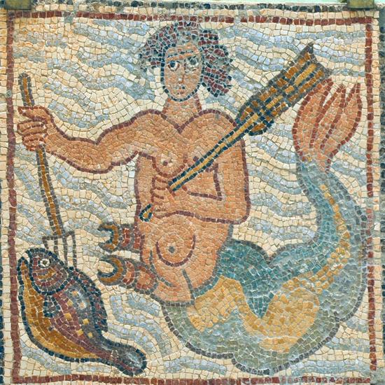Qasr Libya, mosaic 1.08.e (Merman)