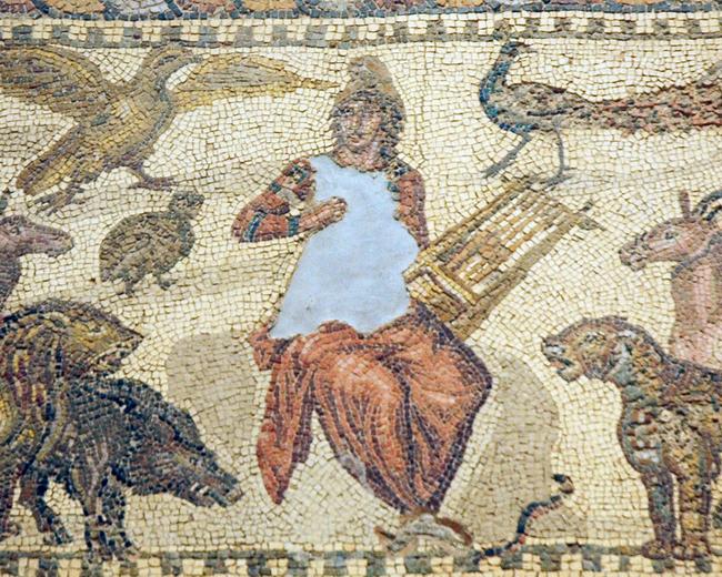 Villa Orpheus, mosaic, row 1, Orpheus