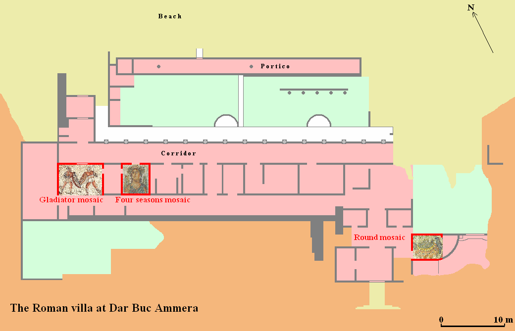 Map of the villa of Dar Buc Ammera