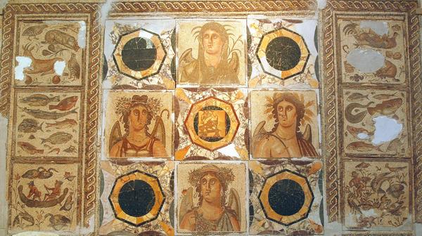 Villa of Dar Buc Ammera, seasons mosaic