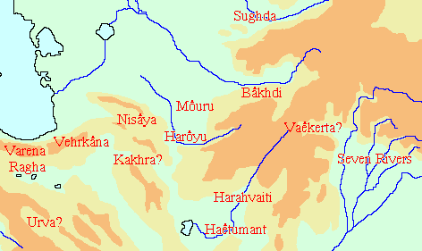 Map of the Avestan world