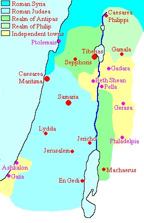 Map of Roman Judaea and it neighbors