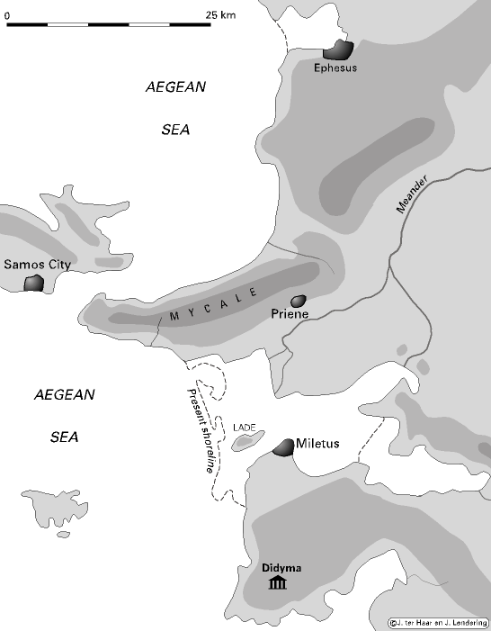 Map of Miletus and its neighbors