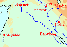 Map of the Assyrian-Babylonian War