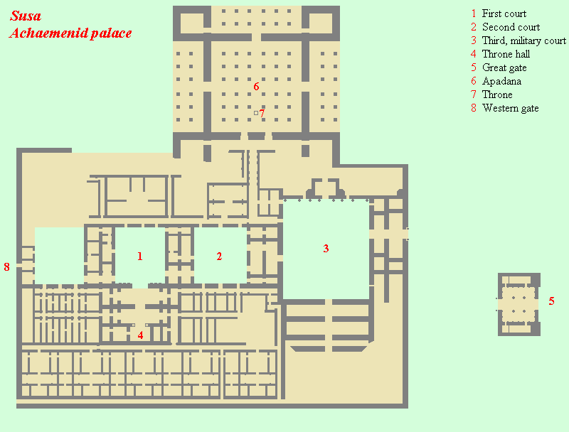Map of Susa, Achaemenid Palace