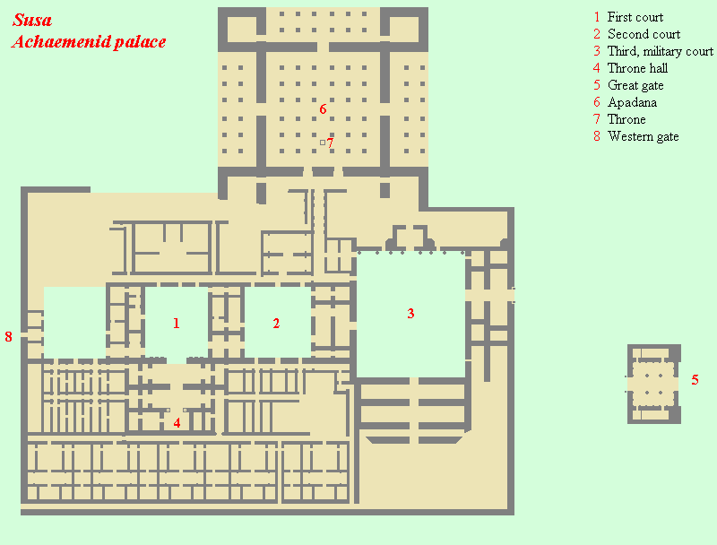 Map of Susa, Achaemenid Palace Livius