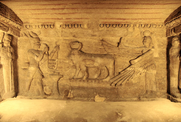 Alexandria, Catacombs, Tomb relief