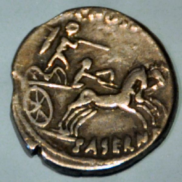 Coin of Caesar, showing a British chariot