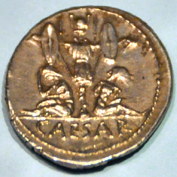 Coin of Caesar, showing a trophee