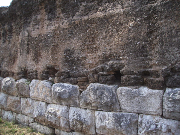 Emporiae, Roman town, wall, detail
