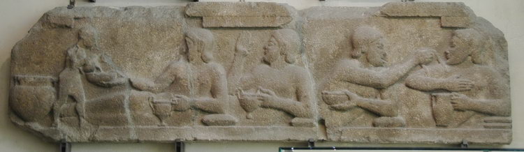 Assos, Temple of Athena, Relief of a symposium