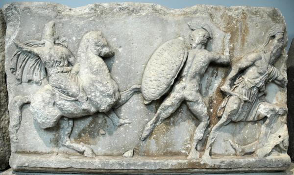 Halicarnassus, Mausoleum, Relief of an amazonomachy (3)