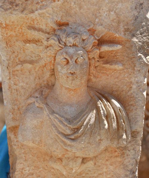 Myra, Theater, Decoration, relief of the Sun god