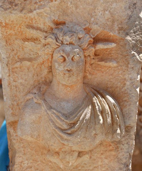 Myra, Theater, Decoration, relief of the Sun god
