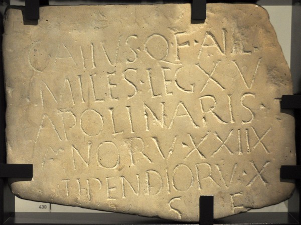 Vienna, Tombstone Gaius Atius of XV Apollinaris (cast)