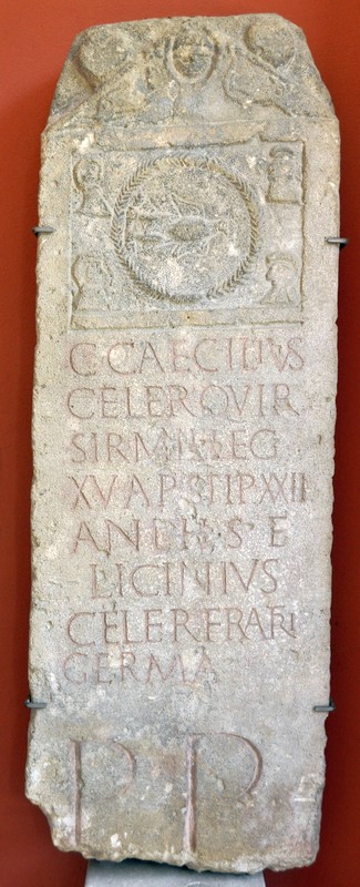 Carnuntum, Tombstone of Caecilius Celer of XV Apollinaris