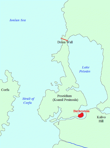 Map of Buthrotum and Lake Palodes