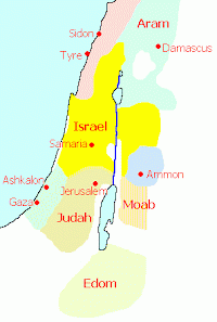 Map of Israel, Judah, and other Iron Age Kingdoms