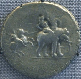 Macedonian cavalry attacking an Indian elephant