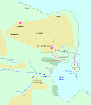 Map of the siege of Syracuse, stage 2