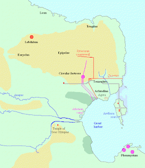 Map of the siege of Syracuse, stage 3