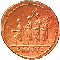 A Roman magistrate and two lictors carrying fasces