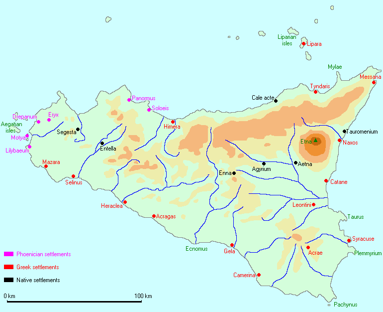 Map of Sicily