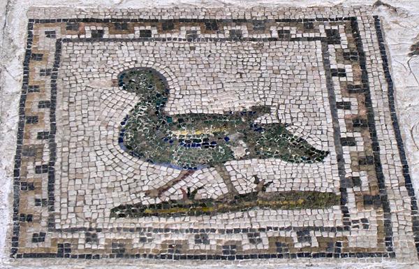 Italica, House of the Birds, mosaic, duck