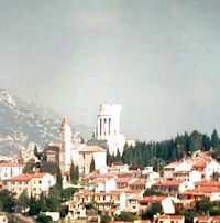 An old photo of the monument at La Turbie