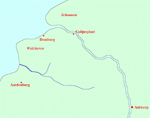 Map of the ancient Lower Scheldt area