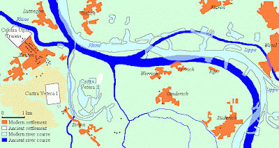 Map of the settlements at Xanten