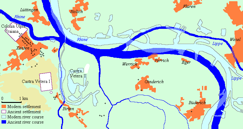 Map of Xanten