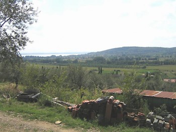  El campo de batalla en el lago Trasimene, desde el noreste.