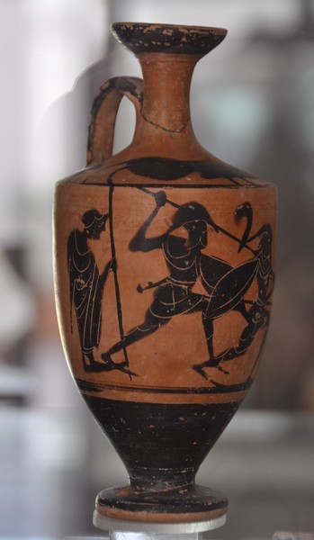 Heraclea Minoa, Black-figured lekythos with warriors