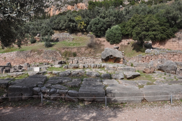 Delphi, Temple of Athena Pronaia, with rock