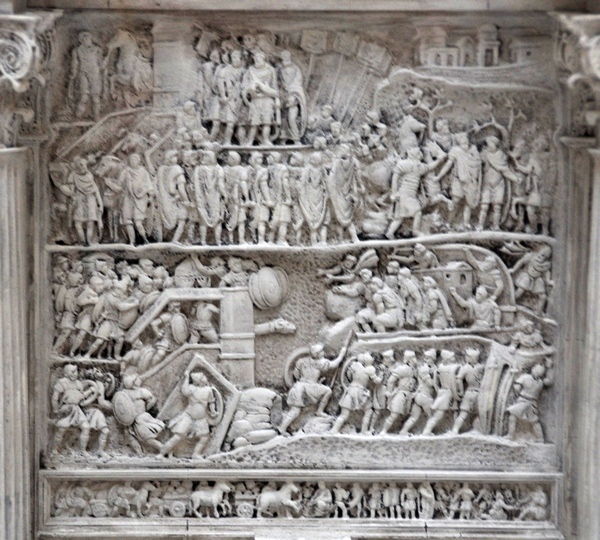 Rome, Forum Romanum, Arch of Severus, Relief west right, model: Capture of Ctesiphon
