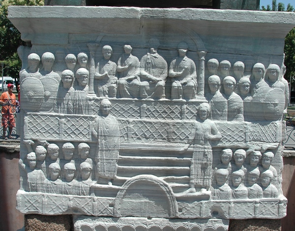 Constantinople, Hippodrome, First Obelisk, southwest part of the pedestal, upper relief