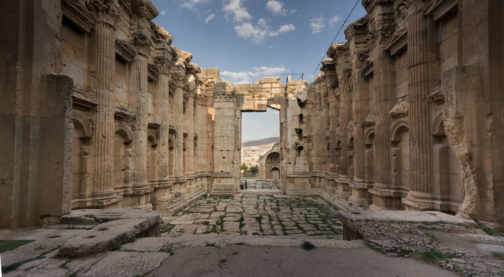 Baalbek, Temple of Bacchus, View from cella